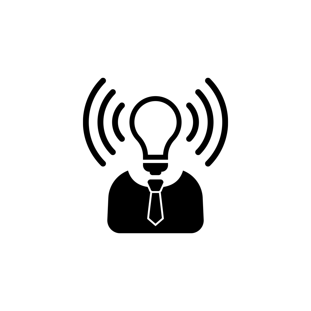 icon of person with lightbulb for head